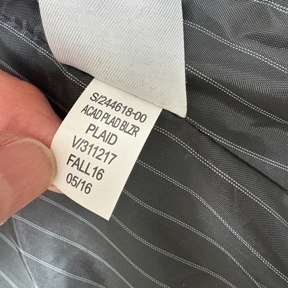 jacket blazer BANANA REPUBLIC XS/S cropped plaid wool blend classic boho indie - Picture 14 of 15